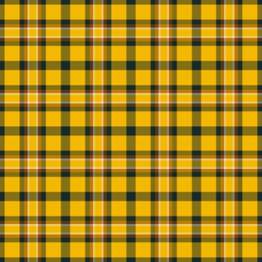 Dikensiz ekose vektör alın, ön doku tekstil tartan. Döşeme şablonu kumaş kontrolü sarı ve kraliyet altın rengi paleti.