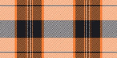 Romantizm vektör desenli ekose, gençlik ekoseli. Turuncu ve deniz kabuğu renk paleti ile zarif tekstil kumaş arkaplanı.