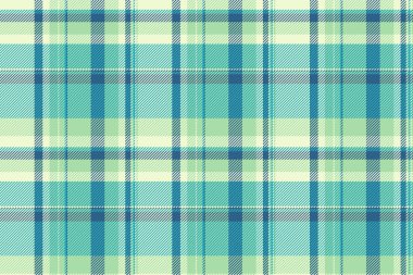 Yıldönümü ekose kumaşı, kumaş dokusu. Ton tartan vektör deseni ışık ve cyan renk paletinde pürüzsüz.