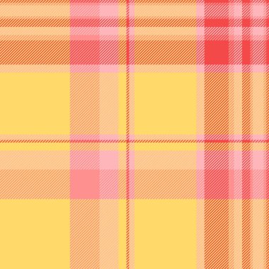 Arkaplan dikişsiz tartan arka plan, sert doku tekstil vektörü. Bandana desenli kumaş ekoseli Kehribar ve açık renk paletinde kontrol.