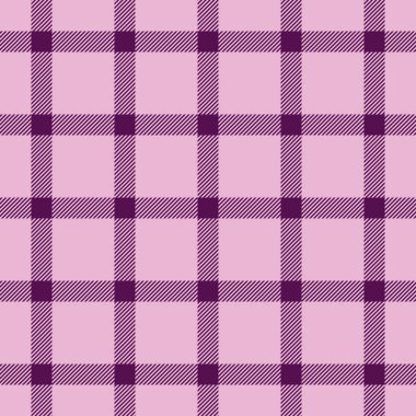 Magenta arkaplan kontrol şablonu, özelleştirilebilir kumaş dokusu dikişsiz. Tekstil tartan vektör ekoseli ışık ve morumsu renk paleti sipariş et.