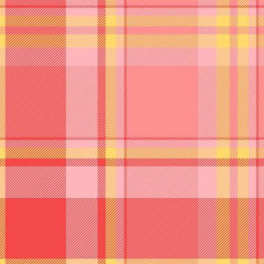 Nostaljik vektör ekoseli tarta özgeçmişi. Doğumgünü dikişsiz kumaş deseni kırmızı ve güzel kırmızı renk paleti.