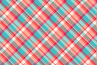 Piknik desenli kumaş, ip tartan vektör deseni. Kürklü tekstil denetimi kırmızı ve pastel renk paletinde pürüzsüz arkaplan.