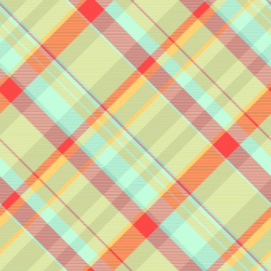 Retro arkaplan desenli tartan, ekran kumaş ekose vektörü. Işık ve kehribar renk paletinde tekstil olmayan deseni kontrol et.