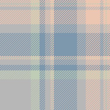 Sonsuzluk deseni tartan, masa örtüsü arka plan tekstil dikişsiz. Pastel ve gri renk paletinde sanatsal kumaş vektör ekose dokusu.