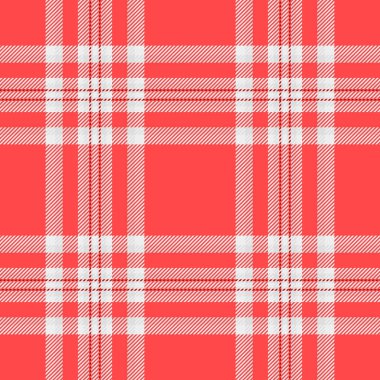 İyi vektörsüz doku, klasik ekose kumaş. Kırmızı ve beyaz renk paletinde doku arkaplan deseni kontrolü.