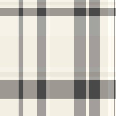 Kadınlık dokusu kusursuz vektör, kıyafet katran dokusu arka plan. Egzotik ekose desenli gri ve keten renk paleti tekstil denetimi.