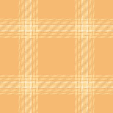 Kusursuz desenli tartan, ekoseli kumaş kontrolü. Turuncu ve kehribar renk paletinde düzenlenebilir tekstil arka plan kumaşı.