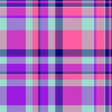 Kanvas vektörsüz tekstil, karalama ekose doku kontrolü. Kaz ayağı desenli kumaş mavisi arkaplanı ve pembe renk paleti.