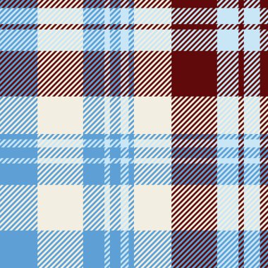 Folklor kumaşı, kusursuz bir geçmiş, atölye ekoseli kumaş tekstili. Cyan ve beyaz renk paletinde ergen dokusu tartan desen vektörü.