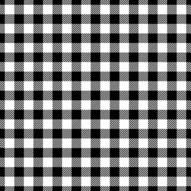 Zengin ekose vektör tartan, diğer kumaş tekstil arka planı. Siyah ve beyaz renk paletinde süslemesiz desen kontrolü.