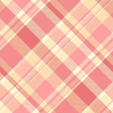 Örtülü, ekosesiz arka plan, poster kontrollü tartan deseni. Yaş tekstil kumaş vektör dokusu kırmızı ve navajo beyaz renk paleti.