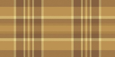Noel süsü tekstil arkaplan kumaşı, kusursuz ekoseli bir tören. Turuncu ve kehribar rengi palette saten tartan vektör deseni.