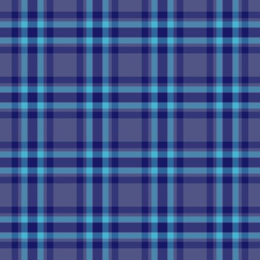 İndirim kontrolsüz ekoseli, kavramsal tekstil arka plan vektörü. Resim kumaş desenli tartan mavi ve cyan renk paleti.