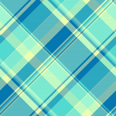 Periyodik tekstil kumaş ekose, sıcak arka plan kontrol vektörü. Satır tartan desen dokusu siyanür ve nane rengi palette pürüzsüz.