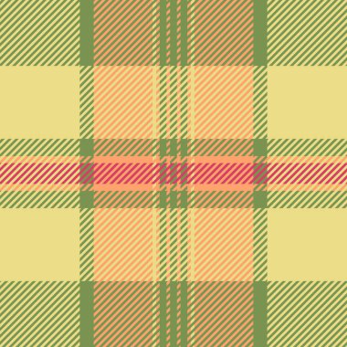 Reklam vektörü arkaplan dokusu, Afrika desenli kumaş ekose. Yeşil ve sarı renk paleti ile orman tartsız tekstil denetimi.