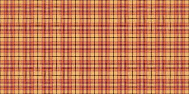 Açık tekstil kumaş arkaplan, mendil desenli kumaş. Turuncu ve kırmızı renk paletinde desensiz vektör ekoseli denetimi.