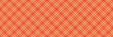 Hippy plaid texture fabric, preppy vector check tartan. Presentation pattern textile background seamless in orange and red colors palette. clipart