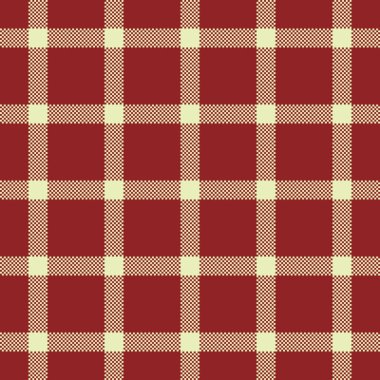 Perde kontrolsüz vektör, ekose arka plan desenini dekore et. Mendil tekstil kumaş dokusu kırmızı ve açık renk paleti.