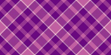 Kusursuz kumaş kontrolü, motif desenli tartan üretimi. Mor ve pembe renk paletinde kumaş kumaş desenli ekose vektör.