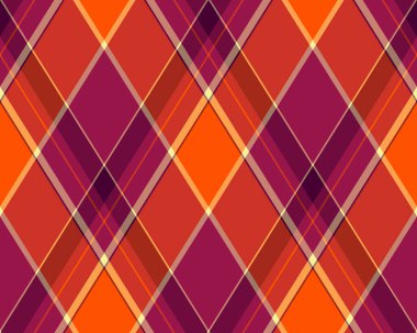 Argyle geometrik eşkenar dörtgenin kusursuz deseni. Harlequin duvar kağıdı tasarımını kontrol et. Web geçmişi için klasik elmas şekilli tekstil malzemesi, baskı kumaşı, kazak, ambalaj kağıdı, hediye kartı, davetiye.