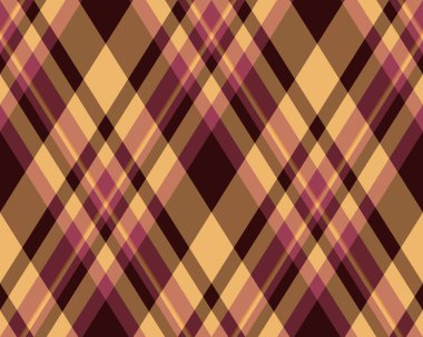 Argyle geometrik eşkenar dörtgenin kusursuz deseni. Harlequin duvar kağıdı tasarımını kontrol et. Web geçmişi için klasik elmas şekilli tekstil malzemesi, baskı kumaşı, kazak, ambalaj kağıdı, hediye kartı, davetiye.