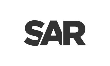 Güçlü ve modern kalın metinlerle SAR logo tasarım şablonu. Basit ve minimal tipografi içeren ilk tabanlı vektör logosu. Moda şirket kimliği.