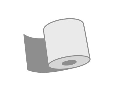 Tuvalet kağıdı rulosu veya tüp ikonu tasarımı, wc için şablon. Banyo temizliği ikonları, mutfak havlusu. Boş yumuşak kaydırma ürünleri.