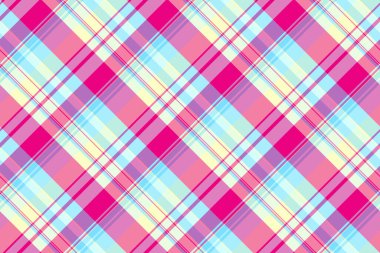 Pürüzsüz kontrol dokusu, ızgara desenli ekoseli tartan. İzleme vektörü tekstil arkaplanı ışık ve cyan renk paletinde.