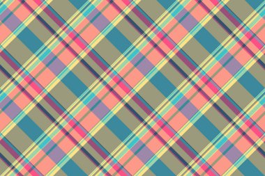Basit ekose kumaş kontrolü, özelleştirilmiş arka plan vektörü pürüzsüz. Pastel ve açık renk paletinde katlanmış tekstil deseni tartan deseni.
