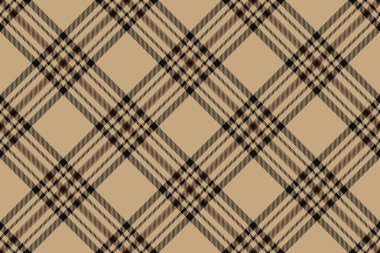 1940s vector textile plaid, underwear background fabric pattern. Tidy texture check seamless tartan in orange and black colors palette. clipart