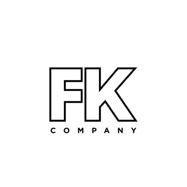 Moda harfi F ve K, FK logo tasarım şablonu. Şirket kimliği için asgari monogram tabanlı logotype.