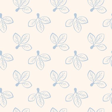 El çizimi çiçek desenli vektör tasarımı. Bitki ve yaprak ile basit bir süs. Kumaş baskı kumaşı.