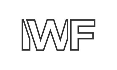 IWF logo tasarım şablonu güçlü ve modern kalın metin ile. Basit ve minimal tipografi içeren ilk tabanlı vektör logosu. Moda şirket kimliği.