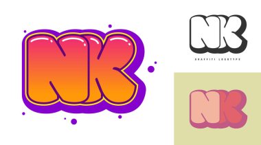 Festival ya da parti için NK logo tasarımı. Graffiti tarzında 