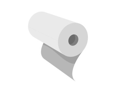 Tekstil rulo vektör simgesi. Kağıt tüp illüstrasyon tasarımı mutfak havlusu, halı, kaydırma ne adam ya da kumaş.