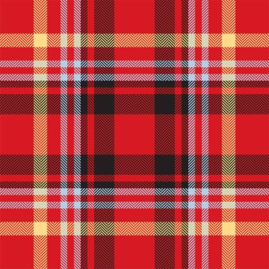 Ekose kontrol deseni turuncu ve kırmızı renklerde. Kusursuz kumaş dokusu. Tartan tekstil baskı tasarımı.