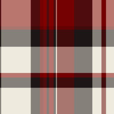 Türk kumaşından ekose kumaş, dikişsiz şablon vektörü. Çin Yeni Yıl Tartan Doku Denetimi Kırmızı ve Gri Renk Paleti.