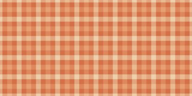 Geleneksel desenli kumaş, ekose kumaş şapka. Tattersall vektörü turuncu ve açık renk paletinde arkaplanı kontrol et.