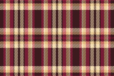Ekoseli kumaş dikişsiz, vektör kumaş arkaplanını özelleştir. Koyu ve buğday rengi palette tartan deseni basit denetim.