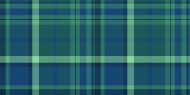 Moda desenli tekstil, periyodik doku tartan. Cyan ve teal renk paletinde eğilim kumaşsız ekoseli vektör.