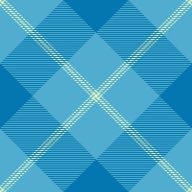 Ticaretsiz tekstil şablonu, sahte tartan geçmişi. Cyan ve açık renk paletinde İskoç kumaşı ekose doku vektörü.