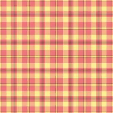 Çoğu vektör tekstil, zarif kumaş ekoseli kumaş dikişsiz. Sanatsal arkaplan deseni tartan kırmızı ve turuncu renk paleti.