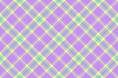 Ekose desenli arka plan kontrolü, av köpekleri kumaş tartan. Renkli tekstil deseni mor ve limon renklerinde pürüzsüz..