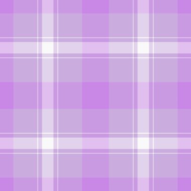 Tekstil desenli ekoseli, sert, dikişsiz tartan desenli. Işık ve menekşe renk paletinde ulusal desen kumaş arkaplan vektörü.