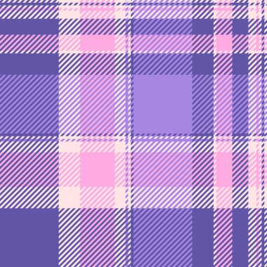 İzole kumaş arka plan tekstili, eğri desenli doku vektörü. İndigo ve sisli gül renkleri paletinde ekoseli ekoseli, ekoseli, ekoseli, güzel..