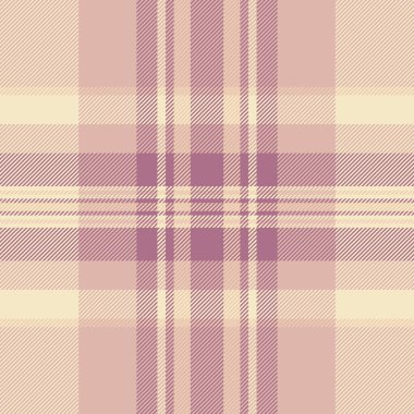 Tekstil vektör kumaşı, renkli katran arka plan ekoseli. Işık ve pembe renk paletinde lif dokusu denetimi kusursuz.