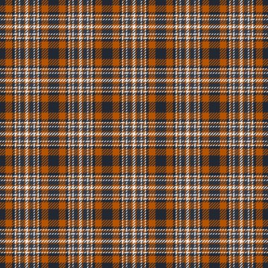 Boş doku, pürüzsüz, İngiliz kumaşı ekose kumaşı. Koyu ve turuncu renk paletinde yapı şablonu kontrol vektörü.