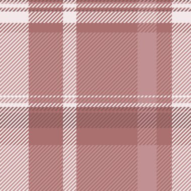 Paketleme tekstil dokusu pürüzsüz, tişört desenli arka plan. Nostalji kumaş ekose kontrol vektörü kırmızı ve pembe kahverengi renk paleti.