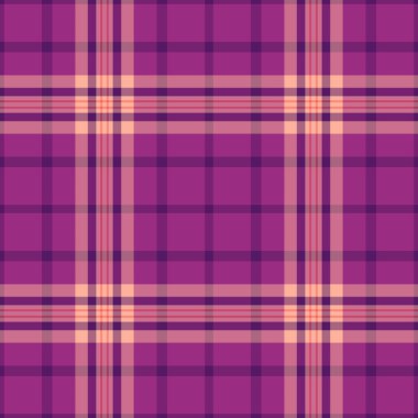 Kusursuz arka plan tekstili, sert vektör ekose kontrolü. Moda desenli tartan desenli pembe ve kırmızı renk paleti.